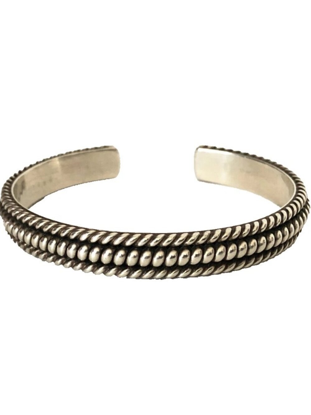 Nora Tahe Navajo Old Pawn 34.4 gr Sterling Silver 925 Twisted Cuff Bracelet